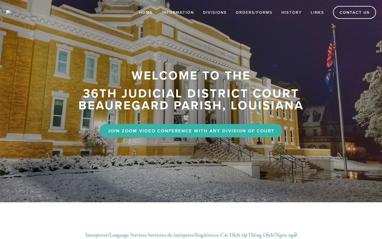 Beauregard Parish court docket Thirty-Sixth Judicial District courthouse
