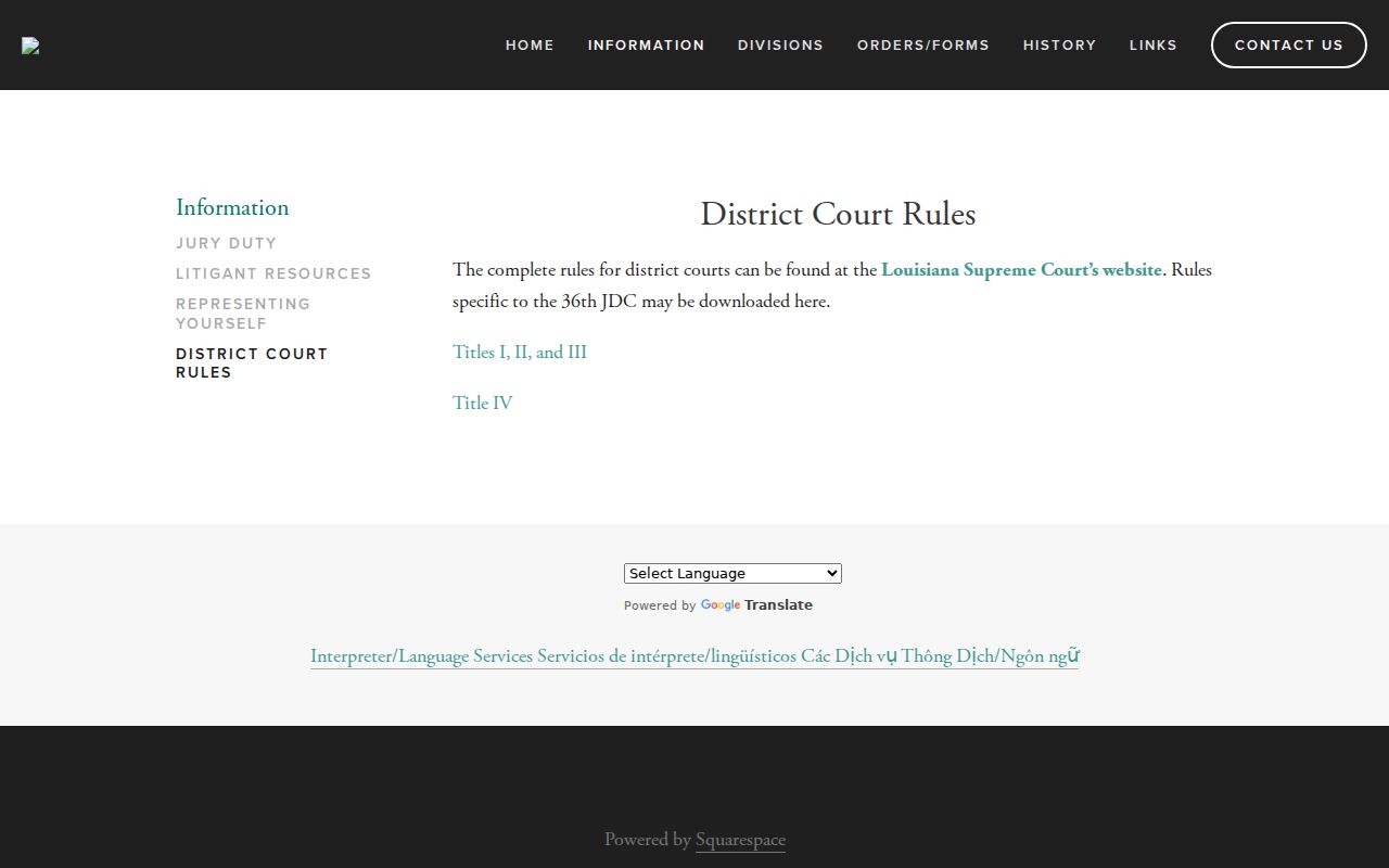 Beauregard Parish court docket local district rules page